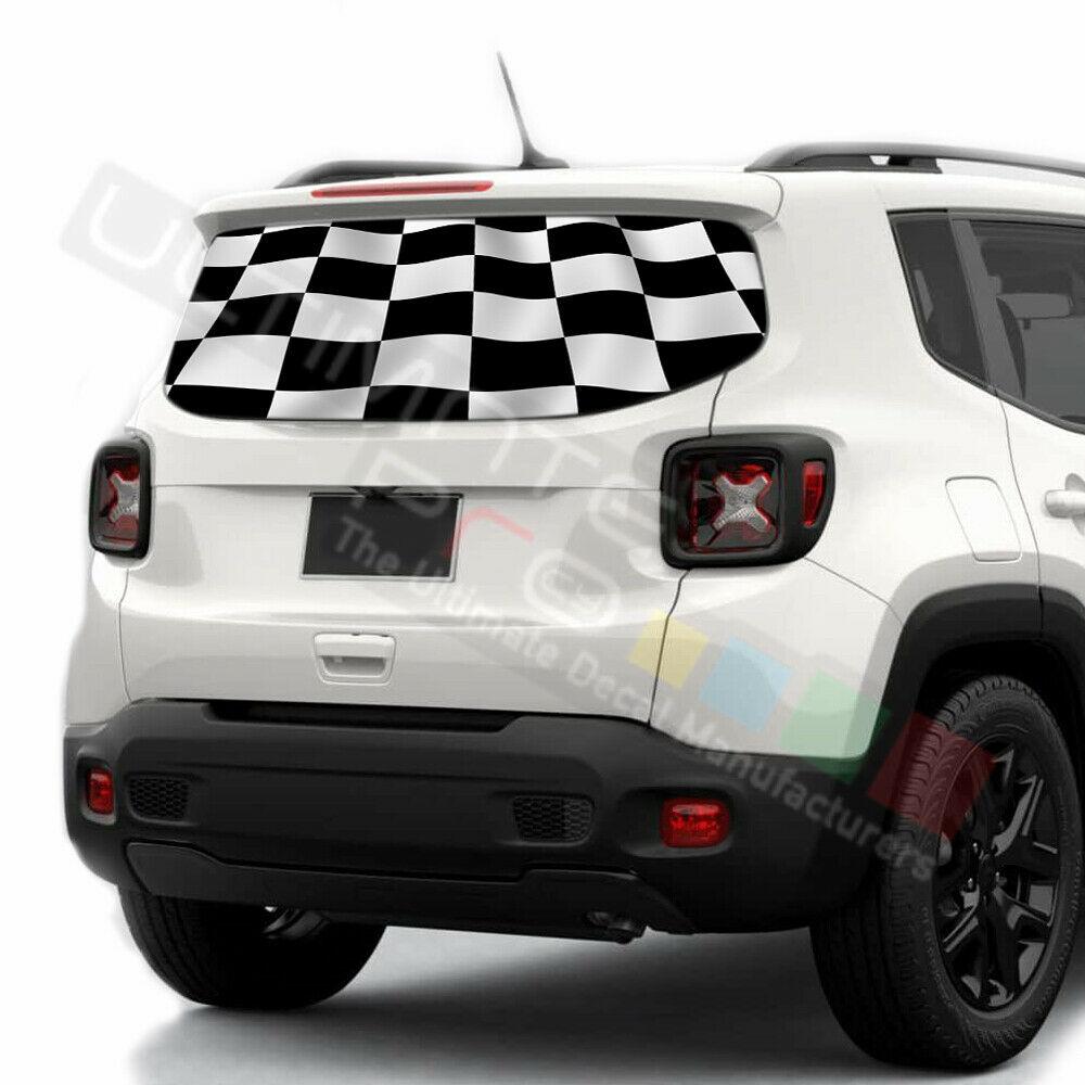 Playing Cards Rear Window See Thru Stickers Perforated for Jeep Renegade 2020