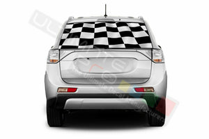 Playing Cards Rear Window See Thru Stickers Perforated for Mitsubishi Outlander