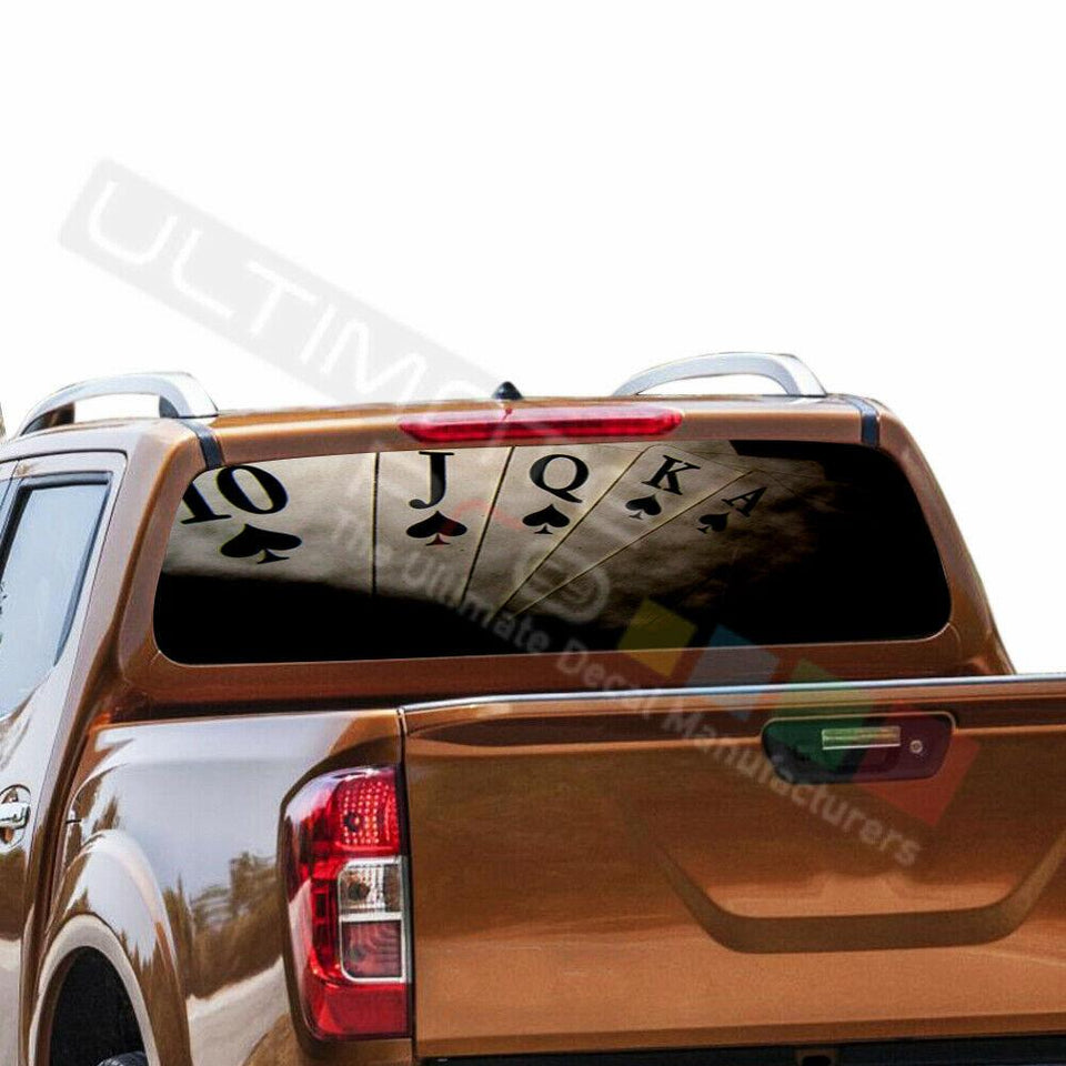 Playing cards Window See Thru Stickers Perforated for Nissan Navara NP300 2016