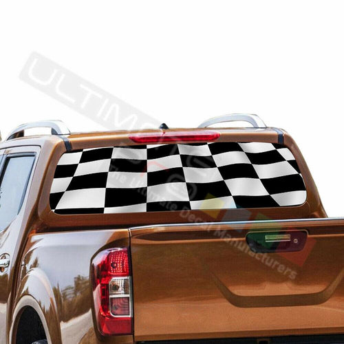 Playing cards Window See Thru Stickers Perforated for Nissan Navara NP300 2016