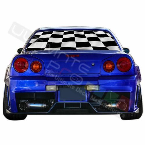 Playing Cards Window See Thru Stickers Perforated for Nissan Skyline 2019 2020