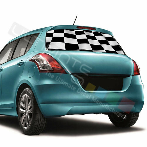 Playing Cards Window See Thru Stickers Perforated for Suzuki Swift 2016 2017