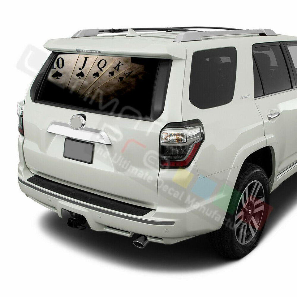 Playing Cards Window See Thru Stickers Perforated for Toyota 4Runner 2017 2018