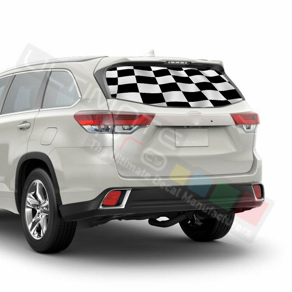 Playing Cards Window See Thru Stickers Perforated for Toyota Highlander 2016