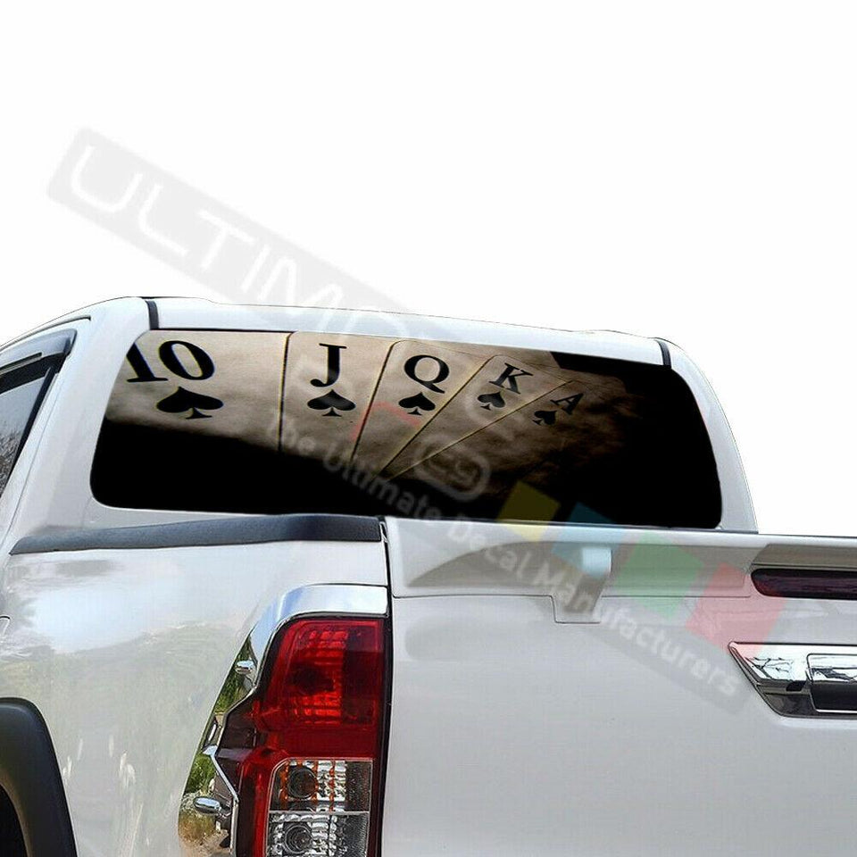 Playing Cards Window See Thru Stickers Perforated for Toyota Hilux 2016 2017