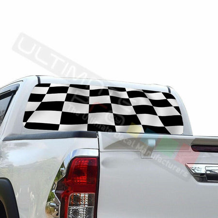 Playing Cards Window See Thru Stickers Perforated for Toyota Hilux 2016 2017