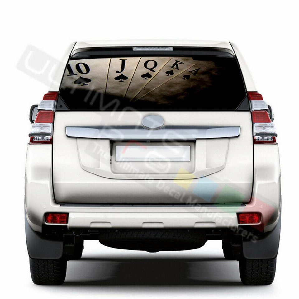 Playing Cards Window See Thru Stickers Perforated for Toyota Land Cruiser 2017