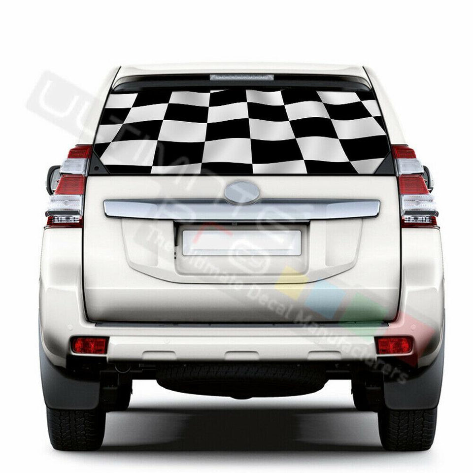 Playing Cards Window See Thru Stickers Perforated for Toyota Land Cruiser 2017