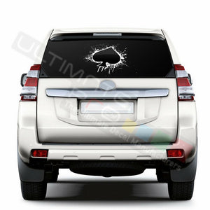 Playing Cards Window See Thru Stickers Perforated for Toyota Land Cruiser 2017