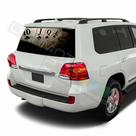 Playing Cards Window See Thru Stickers Perforated for Toyota Land Cruiser Old
