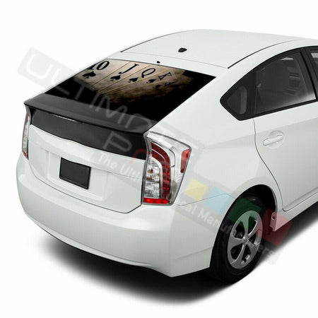 Playing Cards Window See Thru Stickers Perforated for Toyota Prius 2017 2018