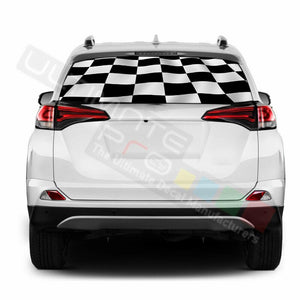 Playing Cards Window See Thru Stickers Perforated for Toyota RAV4 2018 2019 2020