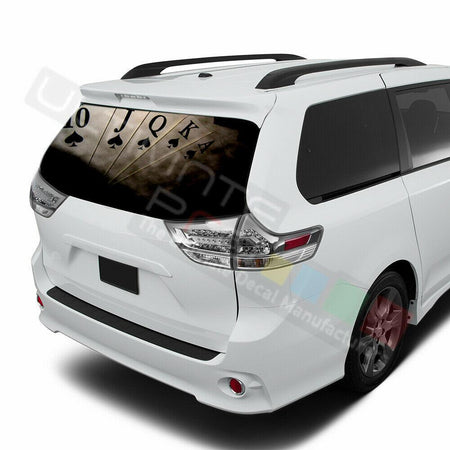Playing Cards Window See Thru Stickers Perforated for Toyota Sienna 2017 2018