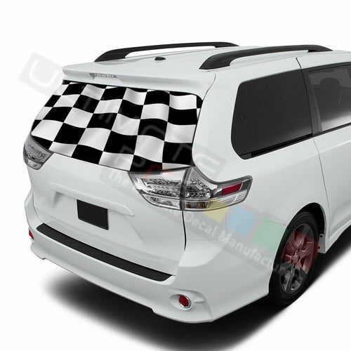 Playing Cards Window See Thru Stickers Perforated for Toyota Sienna 2017 2018