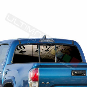 Playing Cards Window See Thru Stickers Perforated for Toyota Tacoma 2018 2019