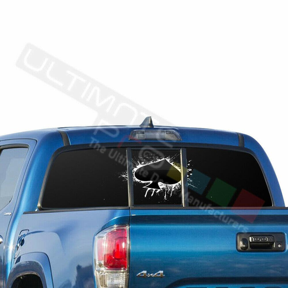 Playing Cards Window See Thru Stickers Perforated for Toyota Tacoma 2018 2019