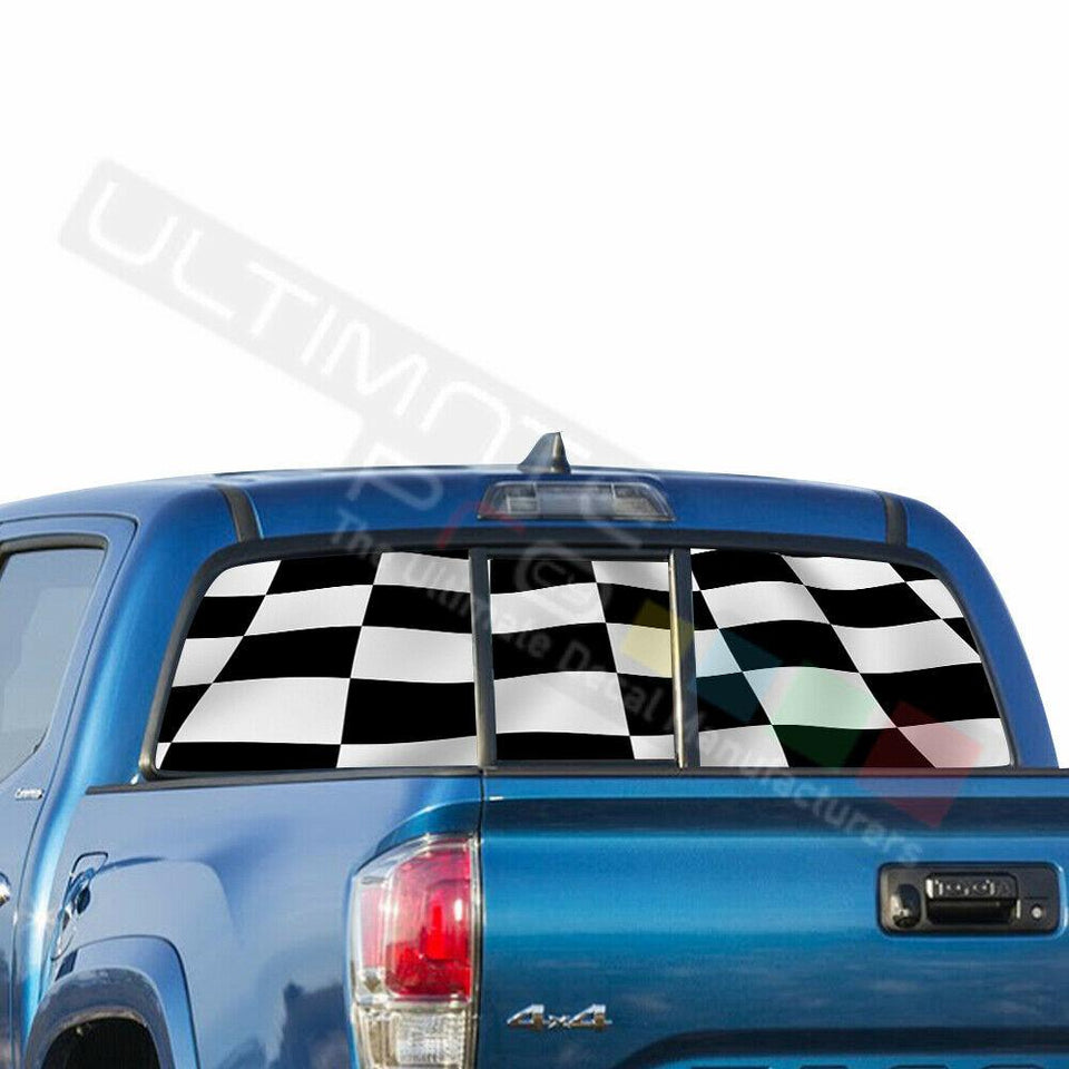 Playing Cards Window See Thru Stickers Perforated for Toyota Tacoma 2018 2019