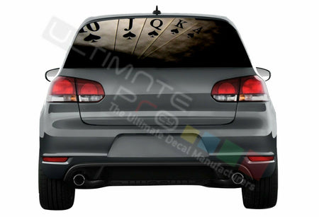 Playing Cards Window See Thru Stickers Perforated for Volkswagen Golf VW Old