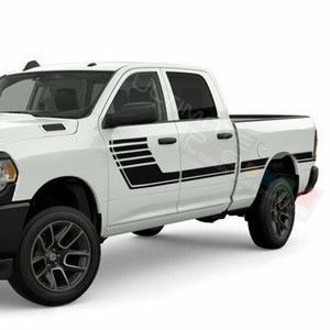 Racing Hockey Doors Stripes Sport Wrap Decal Sticker for Dodge Crew Cab 2500