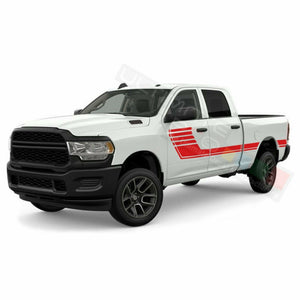 Racing Hockey Doors Stripes Sport Wrap Decal Sticker for Dodge Crew Cab 2500