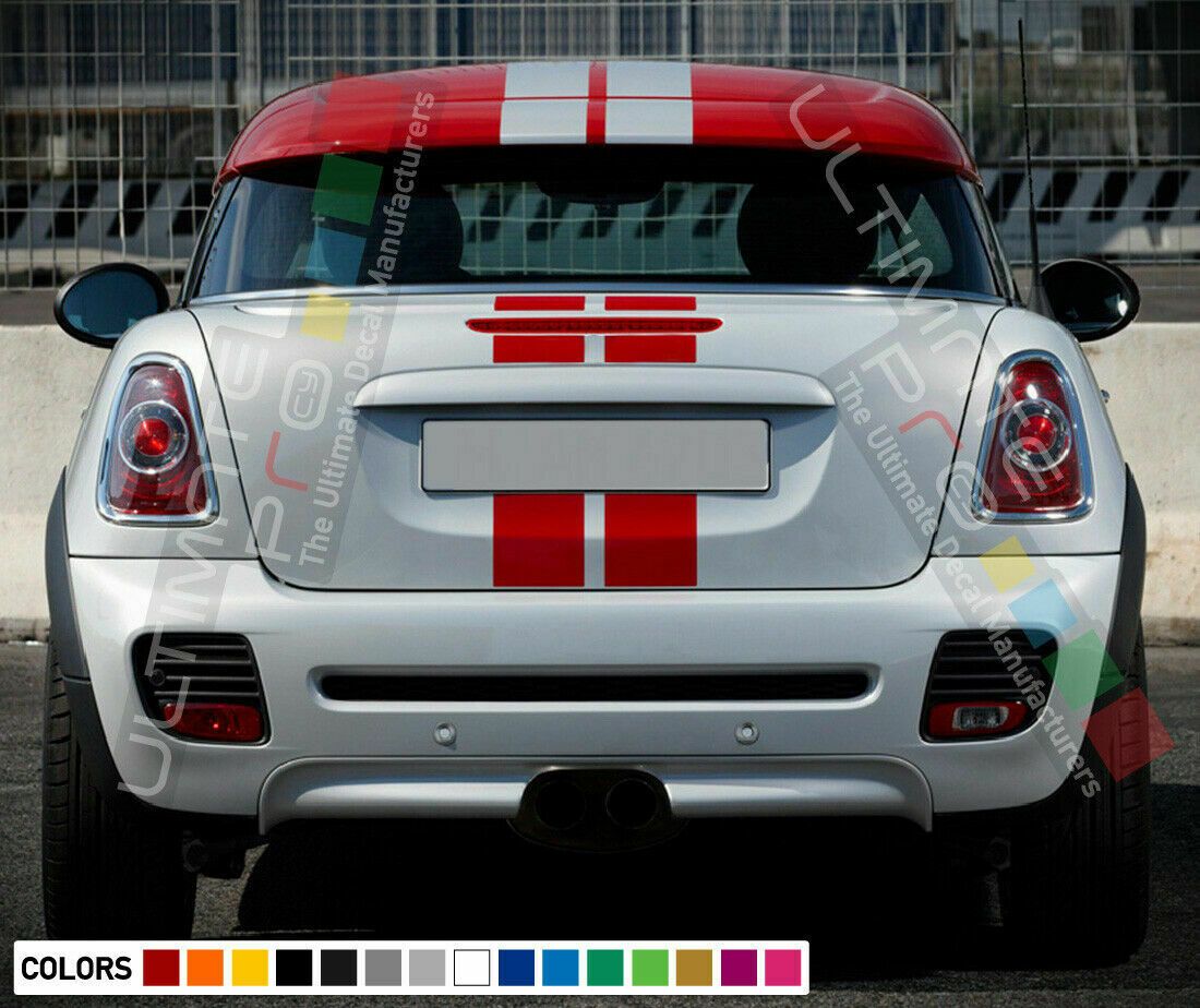 Mini Cooper R60 Graphics Rally racing Stripe Kit Graphic Vinyl for Mini Coupe Roadster R58 R59 ...