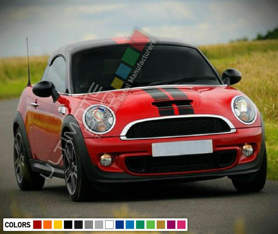 Rally racing Stripe Kit Graphic Vinyl for Mini Coupe Roadster R58 R59 Cooper R60