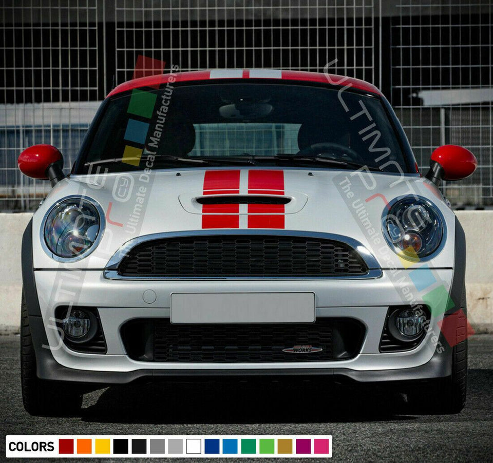 Rally racing Stripe Kit Graphic Vinyl for Mini Coupe Roadster R58 R59 Cooper R60