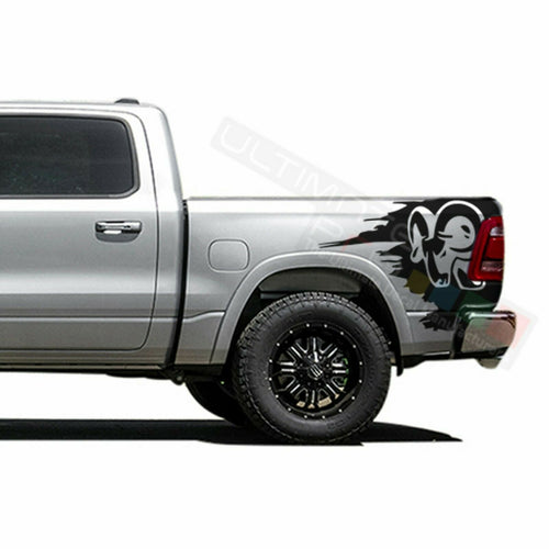 Ram Horn Graphic Side Bed Stripes Decal Sticker for Dodge Ram Crew Cab 2500 Str