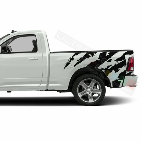 Ram Horn Graphic Side Bed Stripes Decal Sticker for Dodge Ram Regular Cab 1500