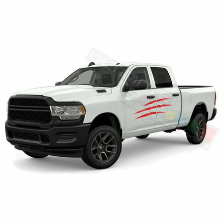 Scratch Graphic Side Bed Stripes Decal Sticker for Dodge Ram Quad Cab 1500 srt8