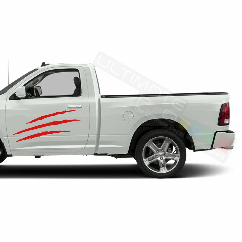 Scratch Graphic Side Bed Stripes Decal Sticker for Dodge Ram Regular Cab 1500