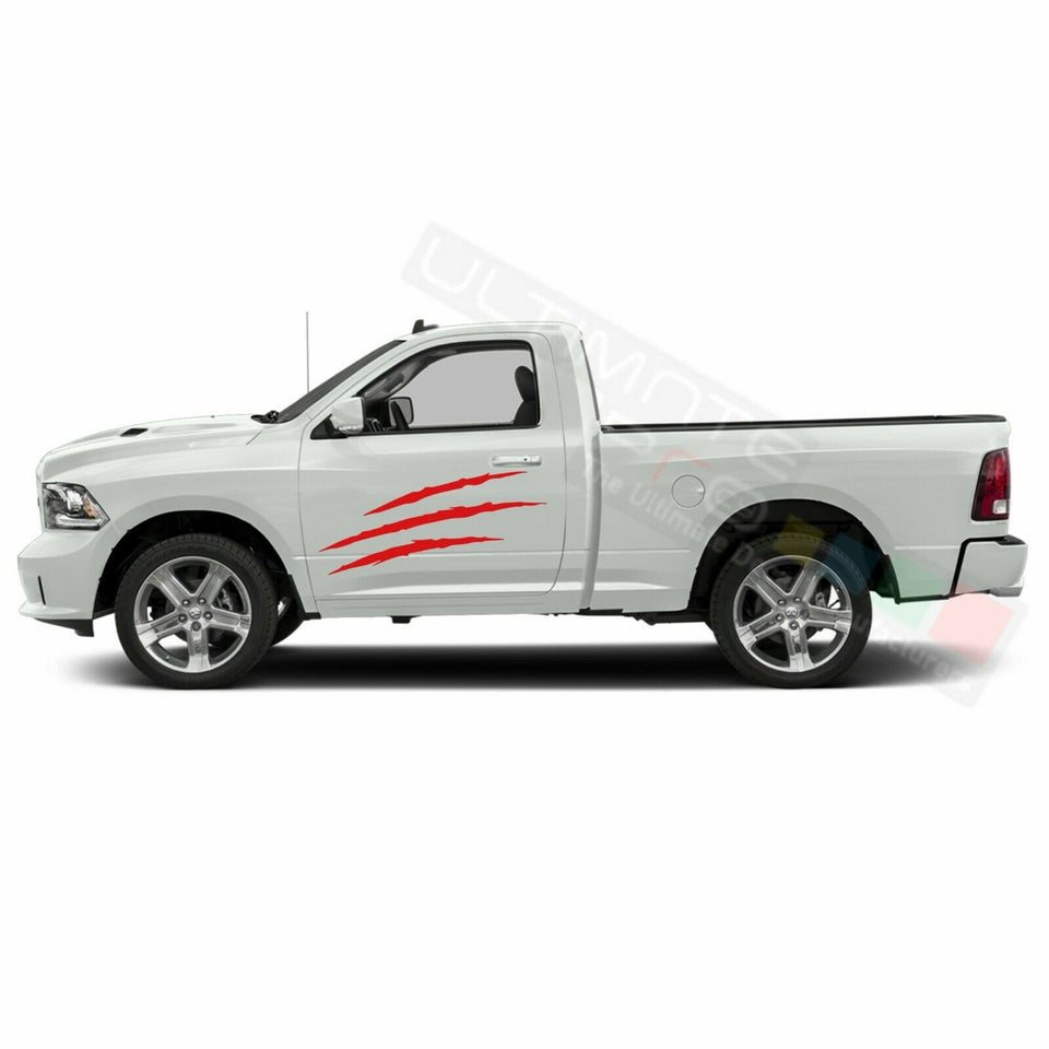 Scratch Graphic Side Bed Stripes Decal Sticker for Dodge Ram Regular Cab 2500