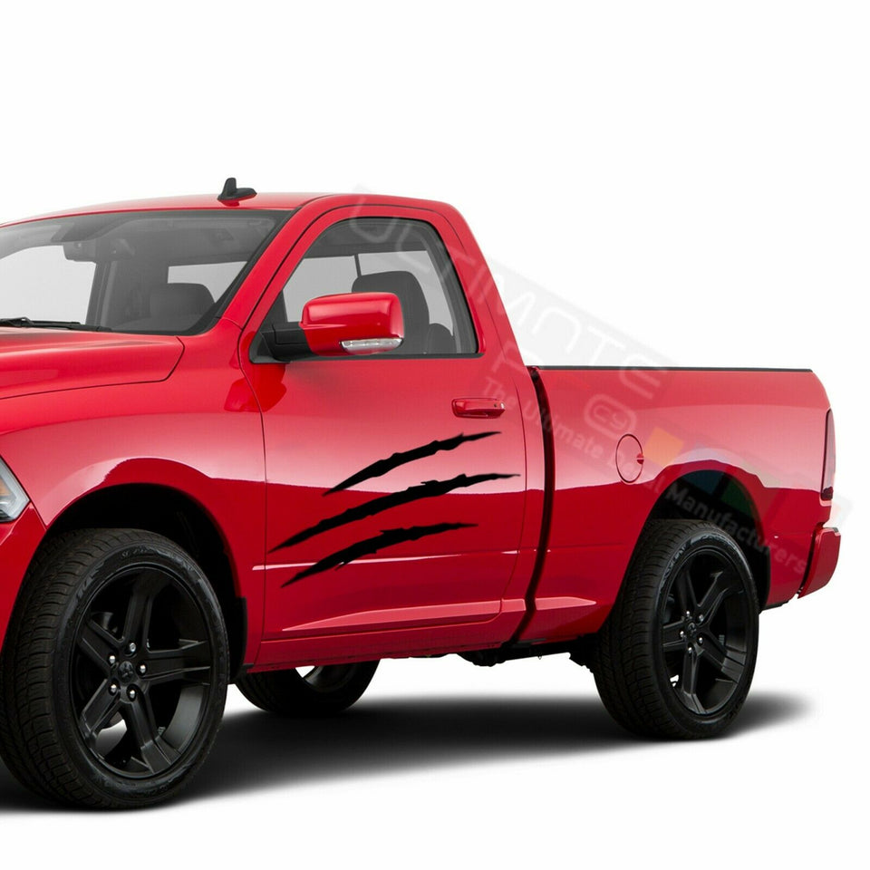 Scratch Graphic Side Bed Stripes Decal Sticker for Dodge Ram Regular Cab 3500