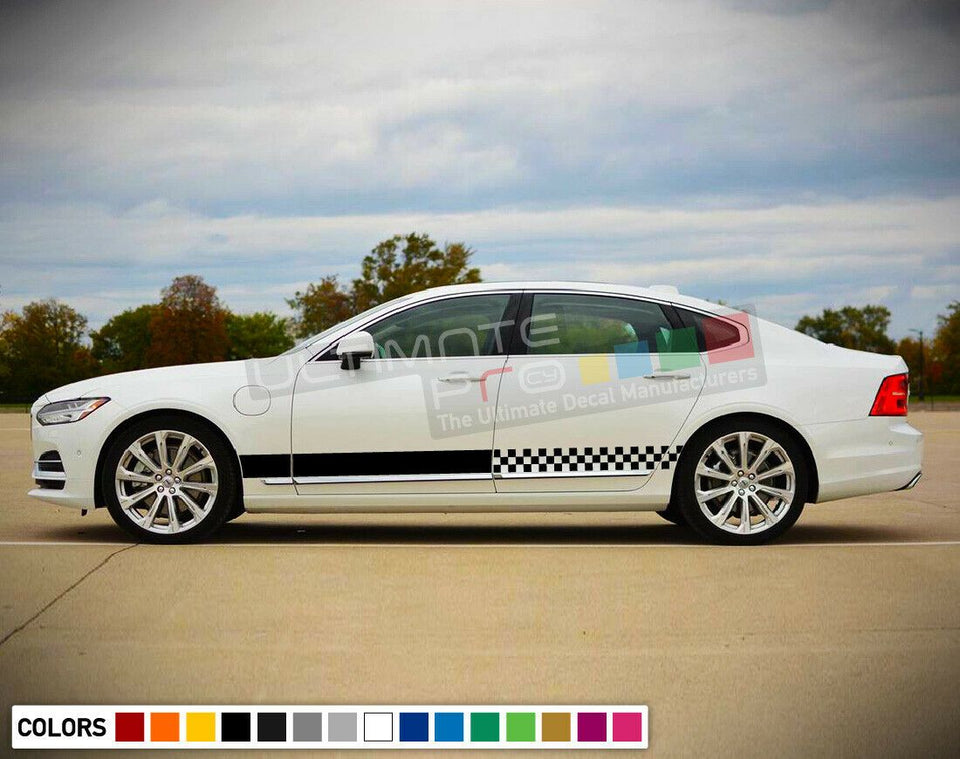 set of Side Stripe Decal Sticker Kit for Volvo S90 2015 2016 2017 2018 Lip Sport