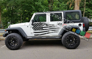 Set of Side US flag Doors Sticker wrap design Kit for Jeep Wrangler JL 2018 2019