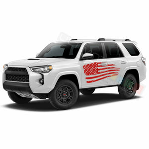 Set of Side US flag Doors Sticker wrap for Toyota 4Runner 2002 2003 2004 2005