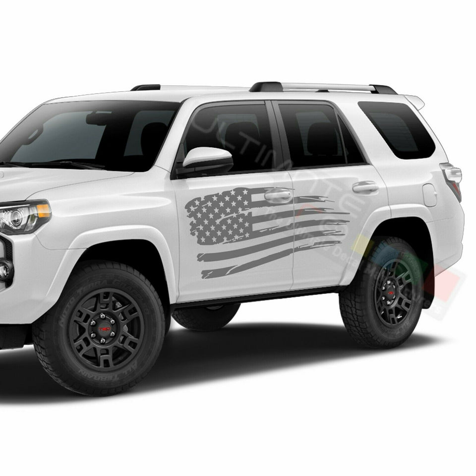 Set of Side US flag Doors Sticker wrap for Toyota 4Runner 2009 2010 2011 2012