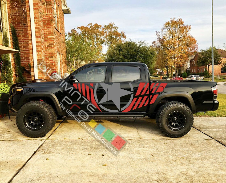 Set Side Stripe Decal Sticker Kit for Toyota Tacoma 4x4 Lifted wrap 2009 - 2019