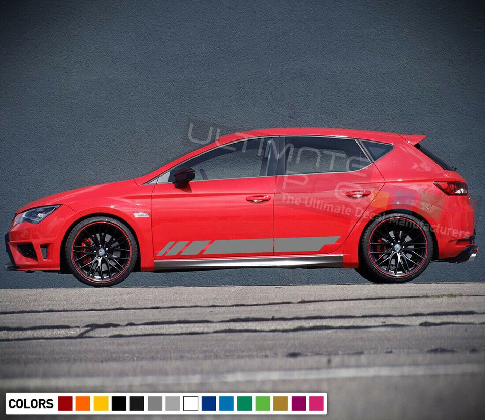 Set Sticker Decal Vinyl Side Door Stripes for Seat Leon 2015 2016 2017 2018 Hood