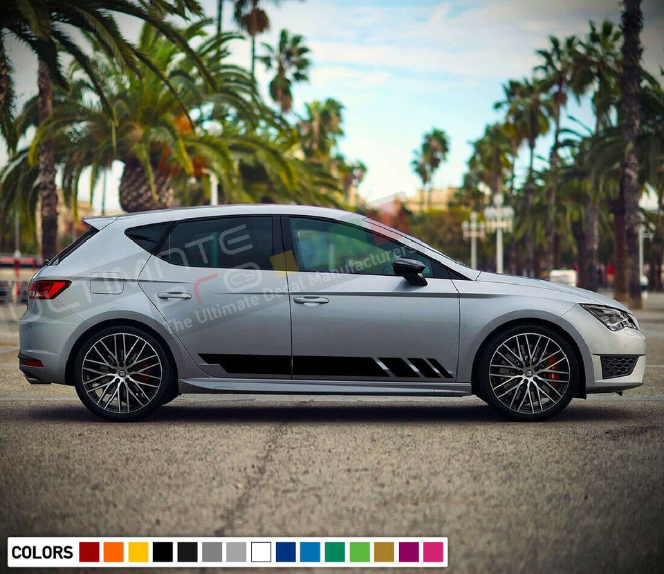 Set Sticker Decal Vinyl Side Door Stripes for Seat Leon 2015 2016 2017 2018 Hood