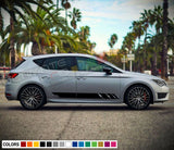 Set Sticker Decal Vinyl Side Door Stripes for Seat Leon 2015 2016 2017 2018 Hood