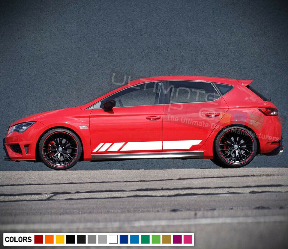 Set Sticker Decal Vinyl Side Door Stripes for Seat Leon 2015 2016 2017 2018 Hood