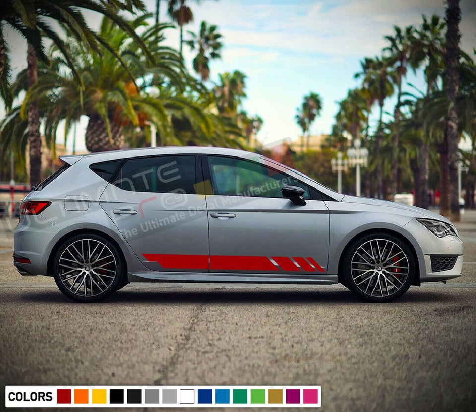 Set Sticker Decal Vinyl Side Door Stripes for Seat Leon 2015 2016 2017 2018 Hood
