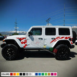 Shred Sticker side Doors Decal Vinyl US Flag Stripe for Jeep Wrangler JL 2016 -2024 JK 2007 - 2015