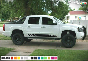 Side Decal Sticker Kit for Chevrolet Avalanche Pipe chrome Trim carbon guard v6