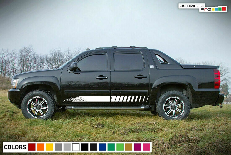 Side Decal Sticker Stripe Kit for Chevrolet Avalanche Bulb Light Mountains 4x4