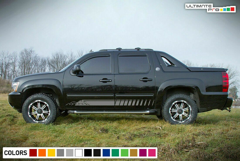 Side Decal Sticker Stripe Kit for Chevrolet Avalanche Bulb Light Mountains 4x4