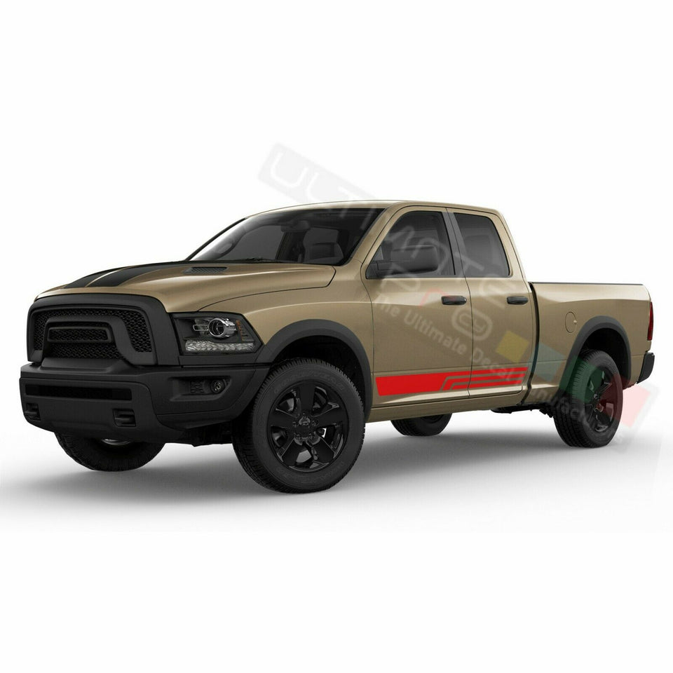 Side Door Stripes Racing Sport Wrap Decal Sticker for Dodge Ram Quad Cab 1500