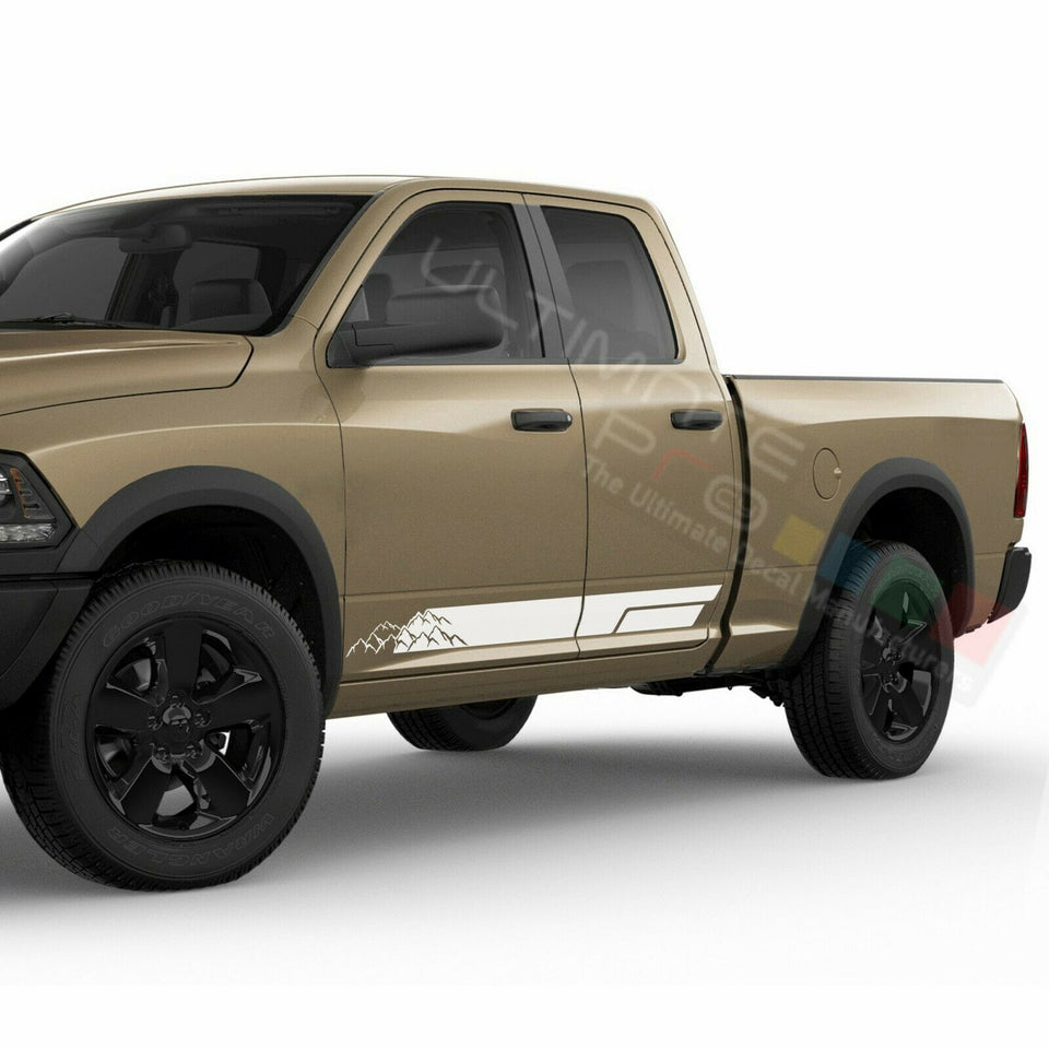 Side Door Stripes Racing Sport Wrap Decal Sticker for Dodge Ram Quad Cab 3500