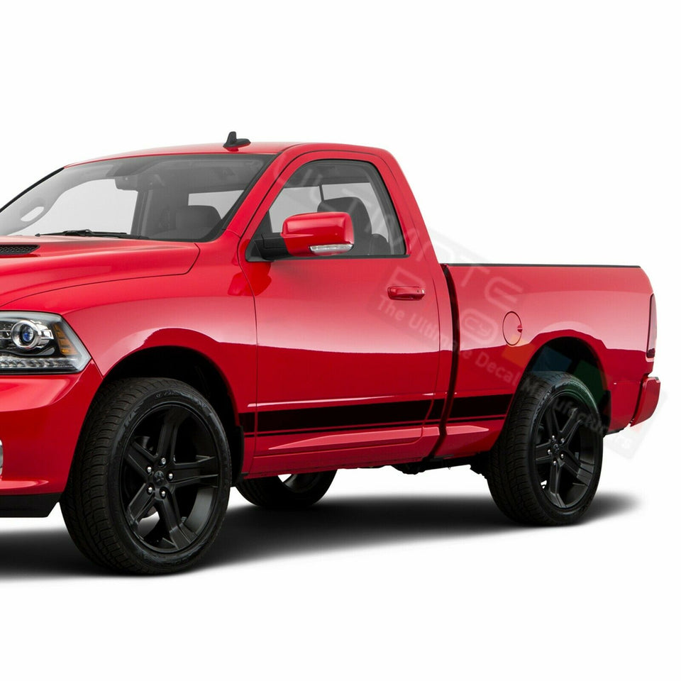 Side Door Stripes Racing Sport Wrap Decal Sticker for Dodge Ram Regular Cab 1500